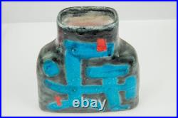 Rare Mid Century Modern Guido Gambone Abstract Pottery Art Vase Italy Signed