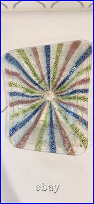 Rare Mid Century Modern Higgins Art Glass Textured Tray