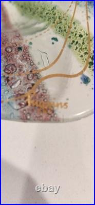 Rare Mid Century Modern Higgins Art Glass Textured Tray