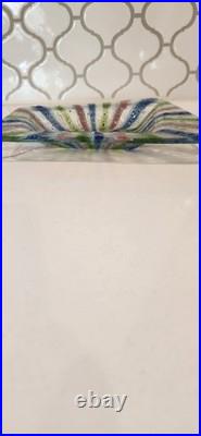 Rare Mid Century Modern Higgins Art Glass Textured Tray