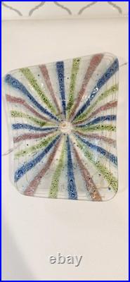 Rare Mid Century Modern Higgins Art Glass Textured Tray