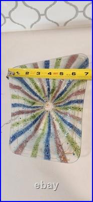 Rare Mid Century Modern Higgins Art Glass Textured Tray