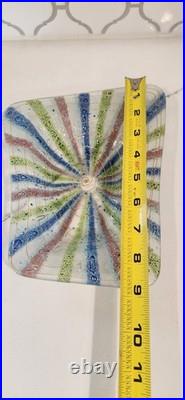 Rare Mid Century Modern Higgins Art Glass Textured Tray