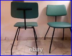 Rare Mid Century Modern Italian Set of Two Black Iron Chairs 1960s