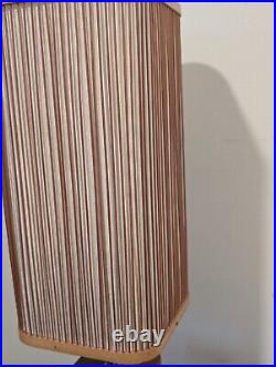 Rare Mid-Century Modern Japanese Teak Table Lamp 1950s-60s, Fiberglass Shade Rare Mid-Century Modern Japanese Teak Table Lamp 1950s-60s, Fiberglass Shade