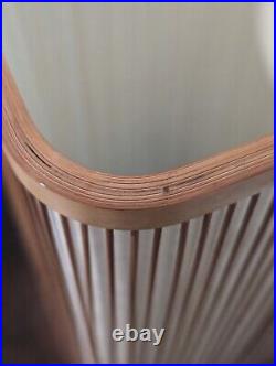 Rare Mid-Century Modern Japanese Teak Table Lamp 1950s-60s, Fiberglass Shade Rare Mid-Century Modern Japanese Teak Table Lamp 1950s-60s, Fiberglass Shade
