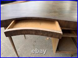Rare Mid Century Modern Kidney Shaped Desk Walnut Topped