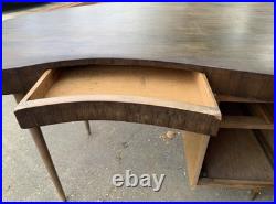 Rare Mid Century Modern Kidney Shaped Desk Walnut Topped