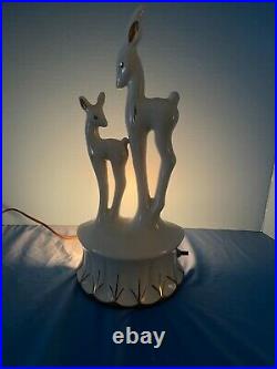 Rare! Mid Century Modern Kron 1950s Deer & Fawn TV Lamp