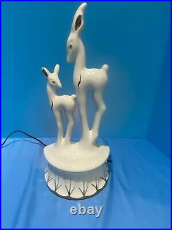 Rare! Mid Century Modern Kron 1950s Deer & Fawn TV Lamp