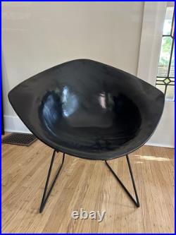 Rare Mid Century Modern Lounge Diamond Chair Harry Bertoia Knoll Black with Top