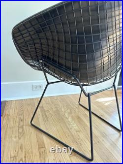 Rare Mid Century Modern Lounge Diamond Chair Harry Bertoia Knoll Black with Top