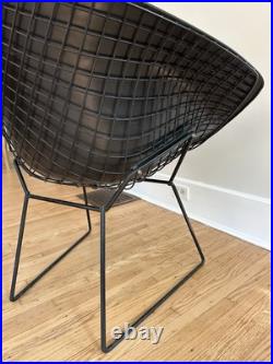 Rare Mid Century Modern Lounge Diamond Chair Harry Bertoia Knoll Black with Top