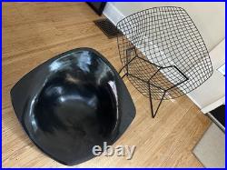 Rare Mid Century Modern Lounge Diamond Chair Harry Bertoia Knoll Black with Top