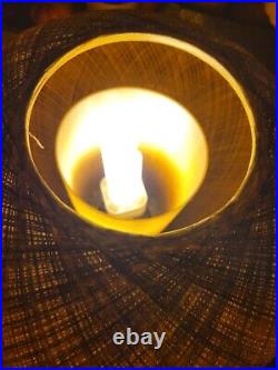 Rare Mid Century Modern Lucite Floor coffee Lamp spun gold maxwell modern gold