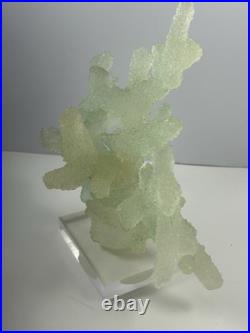 Rare Mid Century Modern MCM Frosted Lucite Coral Sculpture On Base Marine Life