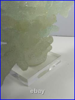 Rare Mid Century Modern MCM Frosted Lucite Coral Sculpture On Base Marine Life