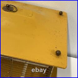 Rare Mid Century Modern Mustard Yellow Vintage Metal Bird Cage Near Mint