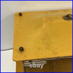 Rare Mid Century Modern Mustard Yellow Vintage Metal Bird Cage Near Mint