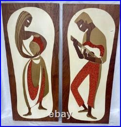 Rare Mid-Century Modern Popcorn Pair LARGE 1963 Empire Art Products NY- MCM