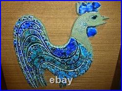 Rare Mid-Century Modern Pottery Rooster Wall Hanging, Holiday Ceramics, LA Calif Rare Mid-Century Modern Pottery Rooster Wall Hanging, Holiday Ceramics, LA Calif