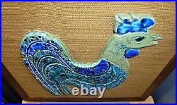 Rare Mid-Century Modern Pottery Rooster Wall Hanging, Holiday Ceramics, LA Calif Rare Mid-Century Modern Pottery Rooster Wall Hanging, Holiday Ceramics, LA Calif