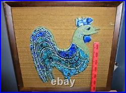 Rare Mid-Century Modern Pottery Rooster Wall Hanging, Holiday Ceramics, LA Calif Rare Mid-Century Modern Pottery Rooster Wall Hanging, Holiday Ceramics, LA Calif