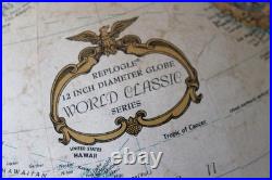 Rare Mid Century Modern Replogle World Globe Manner of Paul McCobb 12 Desktop