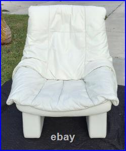 Rare Mid Century Modern Retro Rolf Benz Cy Mann Designs White Recliner Armchair