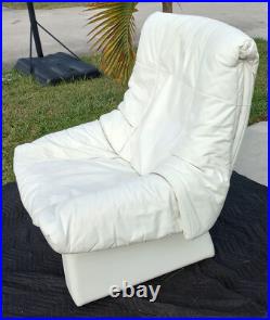 Rare Mid Century Modern Retro Rolf Benz Cy Mann Designs White Recliner Armchair