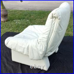 Rare Mid Century Modern Retro Rolf Benz Cy Mann Designs White Recliner Armchair
