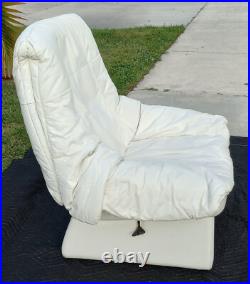 Rare Mid Century Modern Retro Rolf Benz Cy Mann Designs White Recliner Armchair