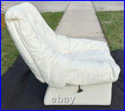 Rare Mid Century Modern Retro Rolf Benz Cy Mann Designs White Recliner Armchair