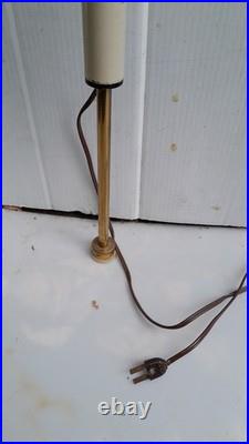 Rare Mid Century Modern Stiffel Pole Tension Lamp Space Age Pink Beehive Shades