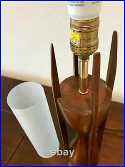 Rare Mid Century Modern TEAK Lamp by The Modeline Lamp Co