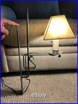 Rare Mid Century Modern Wall Light Fixture Metal Swivel Leather
