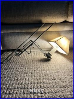 Rare Mid Century Modern Wall Light Fixture Metal Swivel Leather