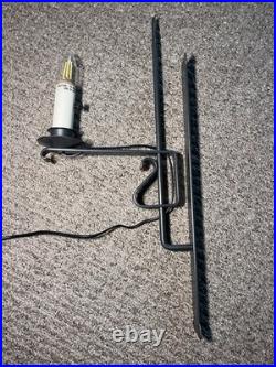 Rare Mid Century Modern Wall Light Fixture Metal Swivel Leather