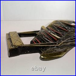 Rare Mid Century Modern Wright Flyer Airplane Metal Wall Art Hanging Japan