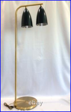 Rare Mid Century Nordic Modern 1948 GRETA GROSSMAN Green & Gold FLOOR LAMP