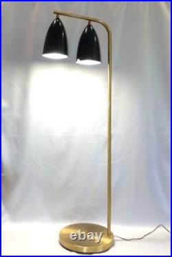 Rare Mid Century Nordic Modern 1948 GRETA GROSSMAN Green & Gold FLOOR LAMP