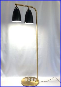 Rare Mid Century Nordic Modern 1948 GRETA GROSSMAN Green & Gold FLOOR LAMP