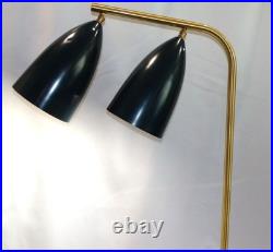 Rare Mid Century Nordic Modern 1948 GRETA GROSSMAN Green & Gold FLOOR LAMP