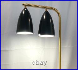 Rare Mid Century Nordic Modern 1948 GRETA GROSSMAN Green & Gold FLOOR LAMP