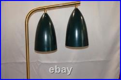 Rare Mid Century Nordic Modern 1948 GRETA GROSSMAN Green & Gold FLOOR LAMP