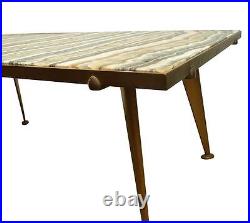 Rare Mid Century Quartz and Bronze Coffee Table by Richard Blow for Montici