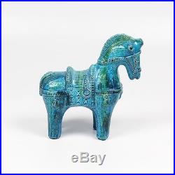 Rare Mid Century Rimini Blue Bitossi Ltd Ed Ceramic Horse -Glazed