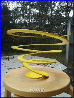 Rare Mid century Eames Jere Era Space age yellow metal spiral table sculpture