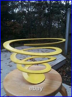 Rare Mid century Eames Jere Era Space age yellow metal spiral table sculpture