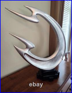 Rare Mid-century Modern Large Abstract Silver Flying Fire Sculpture Brancusi